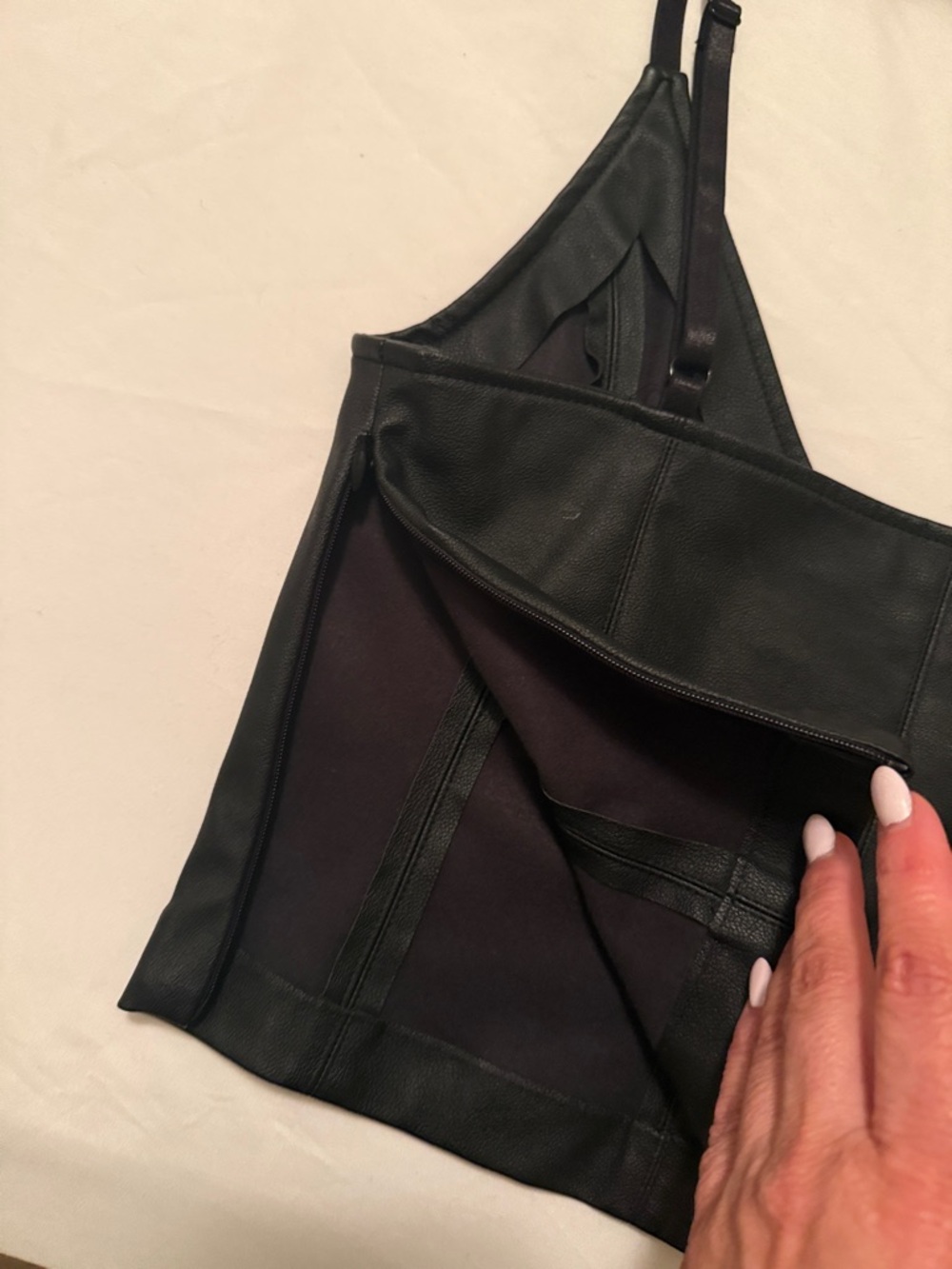Zara faux leather crop tank. - Picture 3 of 5